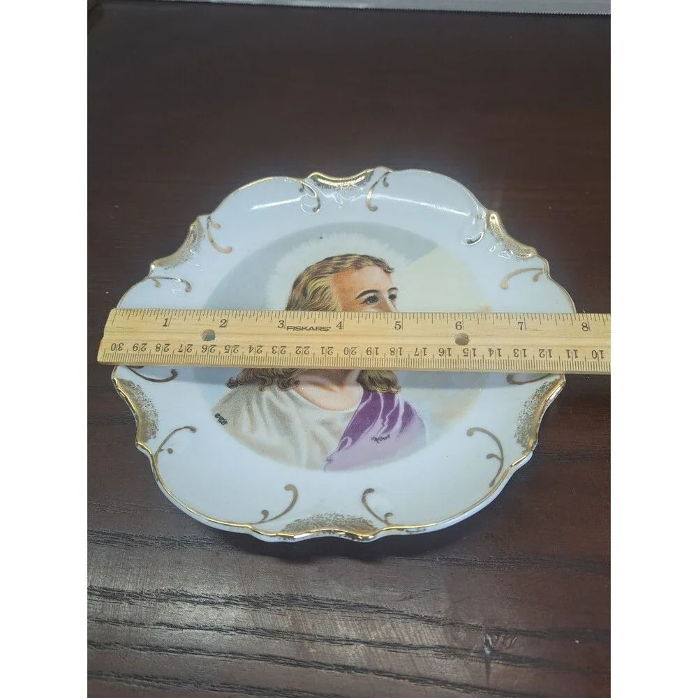 1942 SP Company Jesus Decorative Plate With 18k Gold Teim Made In Japan